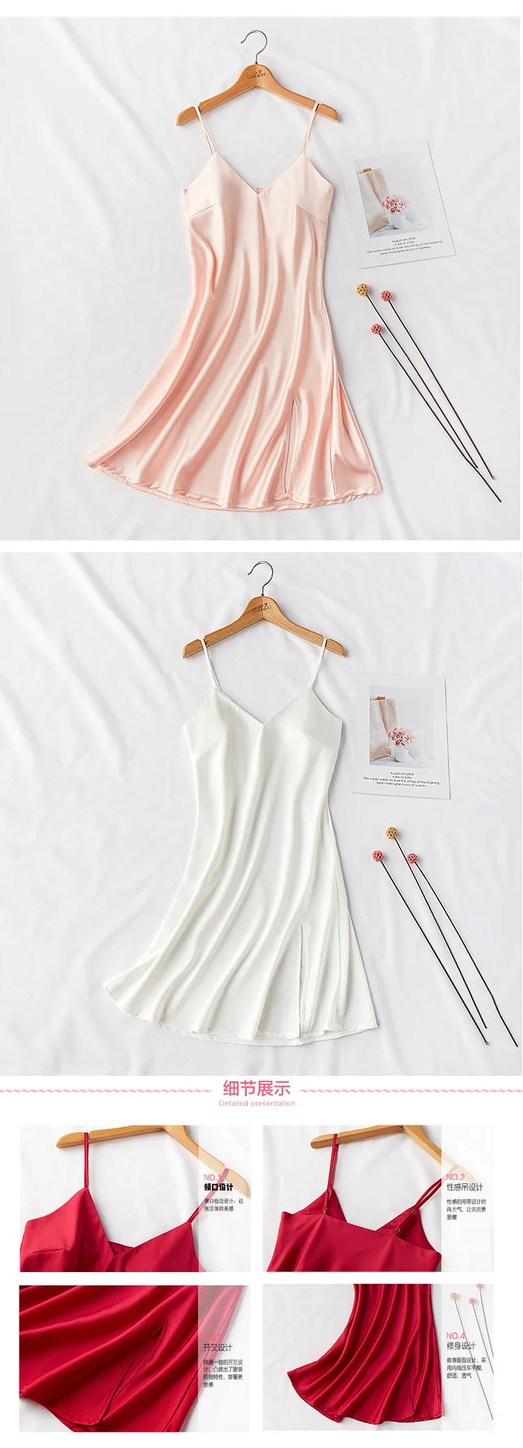 Sexy Silky Women Sleep Robe Strap Top Sleepwear V-Neck Nightdress Lady Home Wear Nightgown Bath Gown Sleepshirts Bathrobe M-XXL