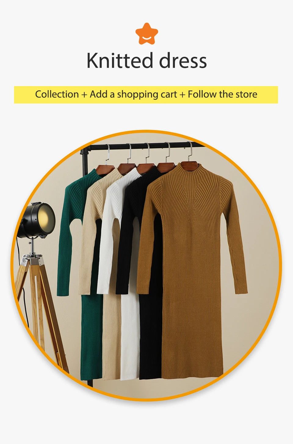 Sweater Dress Female 2025 Winter Knitted Basic Casual Women's Dresses Ladies Korean Fashion Clothes Clothing Robe Elegant Black