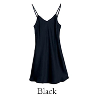 Sleeping dress 100% Real Silk Full slips nighties for women Long Camisole Chemise Bridesmaid mini dress V-Neck