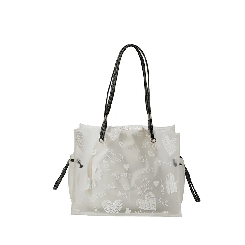 Fashionable New Ladies' Handbag Young Lady Large Transparent Tote Bag for Girls