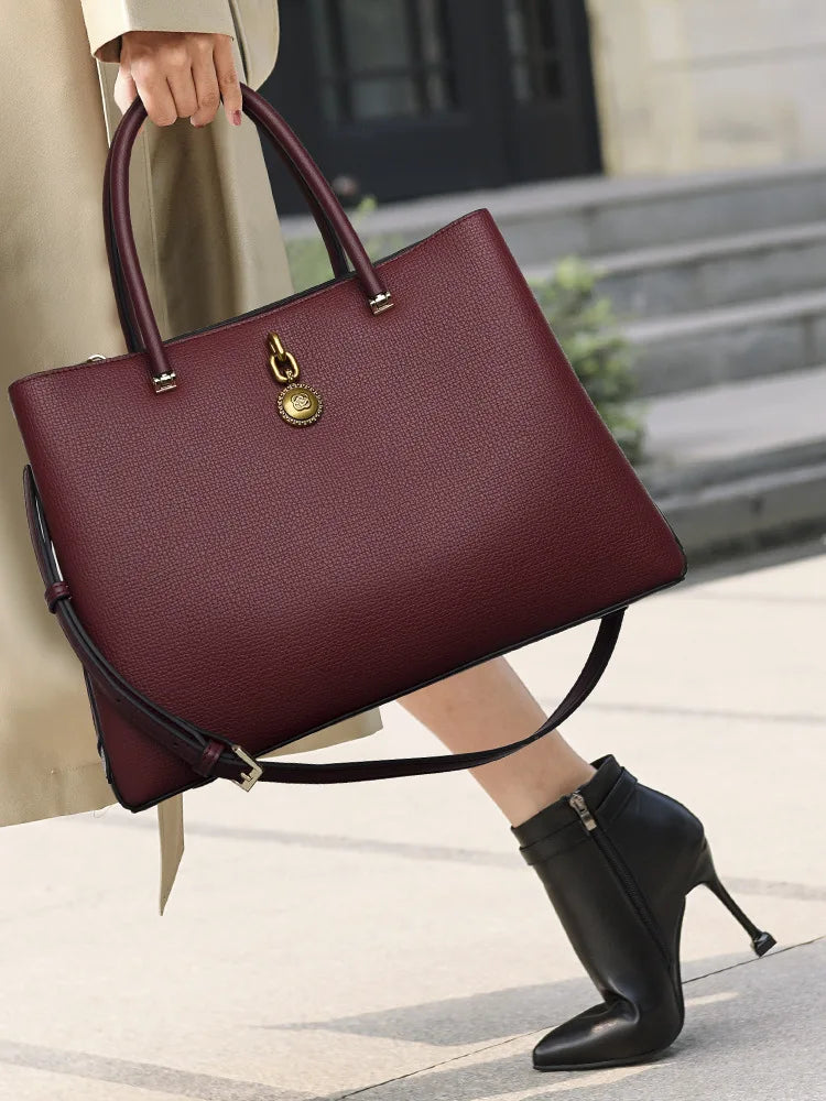 2ndr Brand Solid Color Fashion Design Lady Pu Leather Tote Hand Bag Ladies Women Handbags