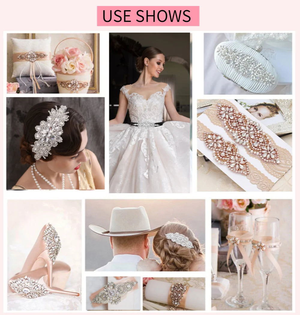TOPQUEEN Bridal Belts Bling Wedding Women Jewelry Silver Rhinestone Pearl Crystal Sparkly Party Formal Dress Diamond Sash S161