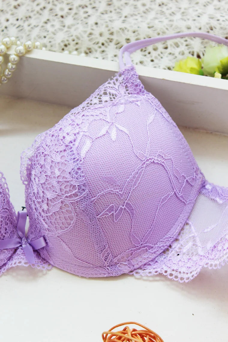 New Women's Push Up Sexy Bra Set  Black Underwear&Panties Comfortable Breathable Bra Set Sexy Good Lace Underwear For Women