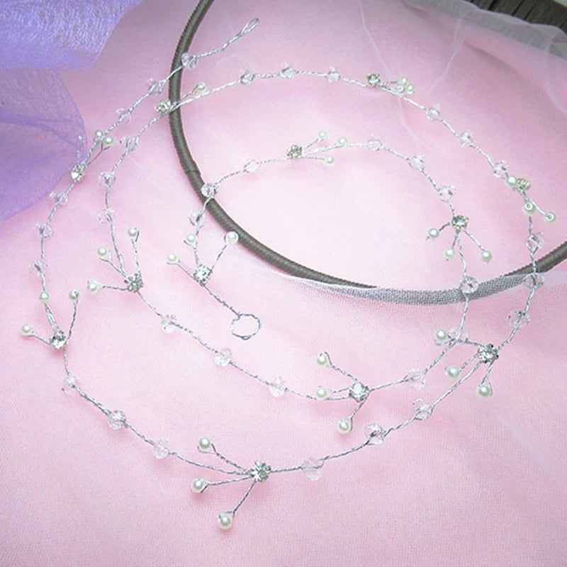 Headbands Bride Headpiece Tiaras Fashion Hair Jewelry Crystal Pearl Flower Bridal Wedding Hair Accessories For Women