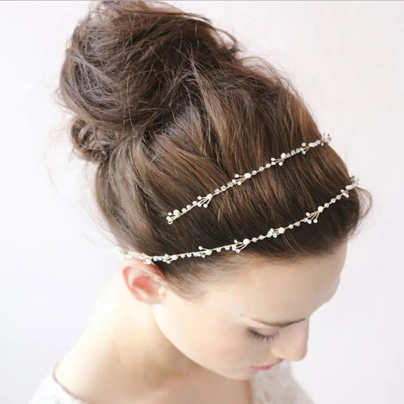 Headbands Bride Headpiece Tiaras Fashion Hair Jewelry Crystal Pearl Flower Bridal Wedding Hair Accessories For Women