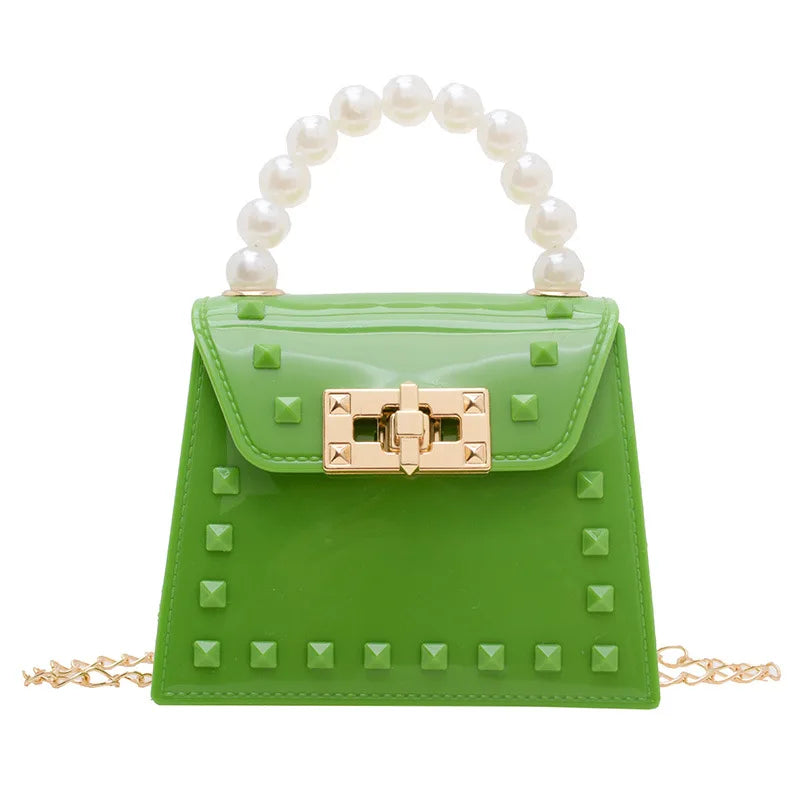 New Summer Fashion Handbag for Young Ladies Small Crossbody Bag with Pearl Chain