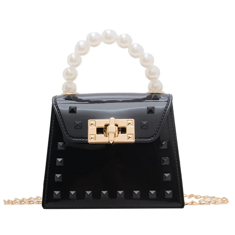 New Summer Fashion Handbag for Young Ladies Small Crossbody Bag with Pearl Chain