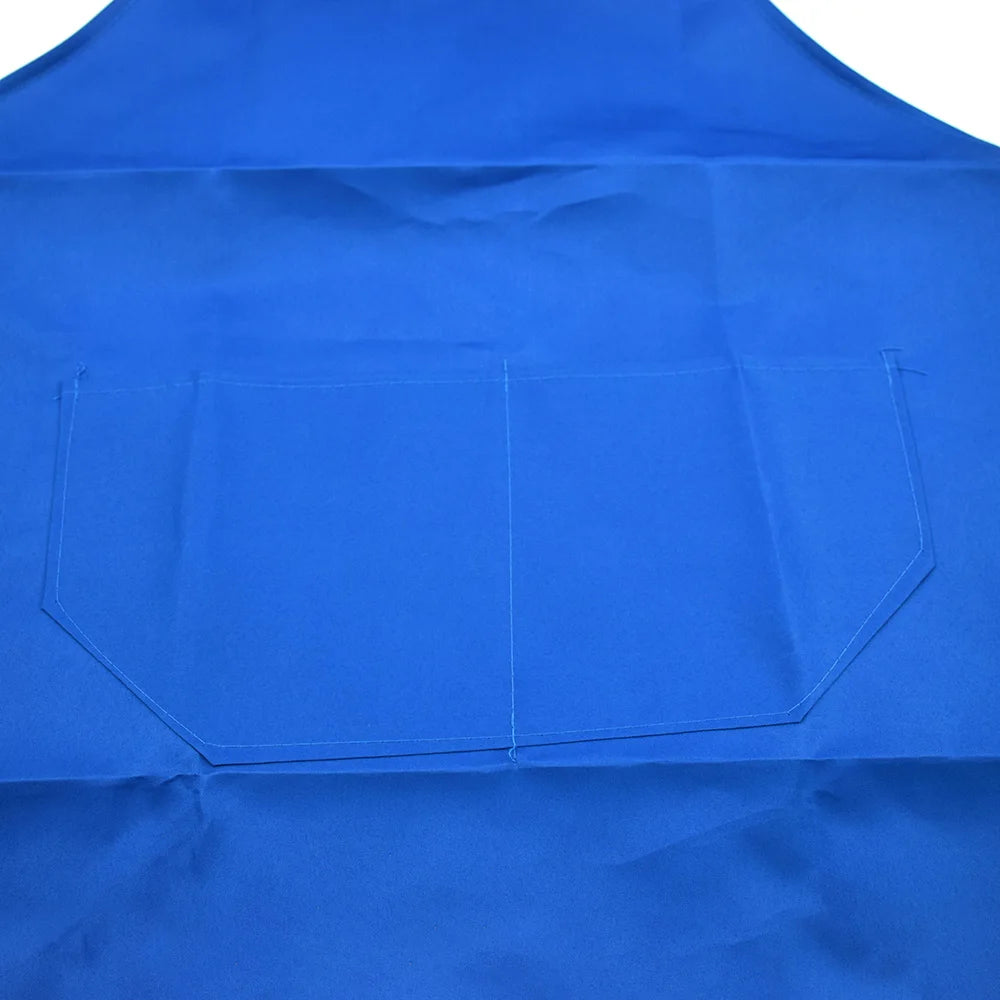 Kitchen Cooking Apron Women Men Solid Color Thicken Household Cleaning Sleeveless Cotton Polyester Apron Cotton Double Pocket