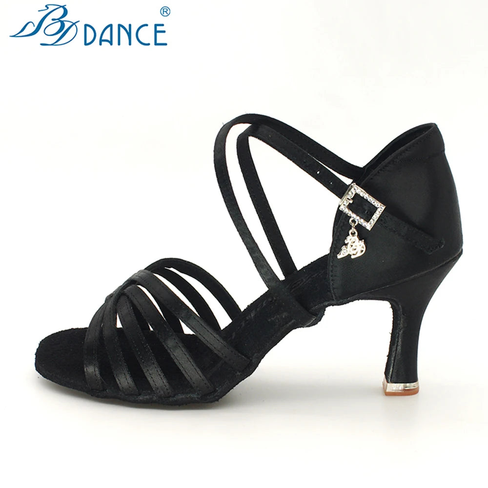 BD Latin Dance Shoes Authentic Female Soft-Soled Dancing Professional National Standard BDSALSA 216 Ballroom FREE BAG BDDANCE