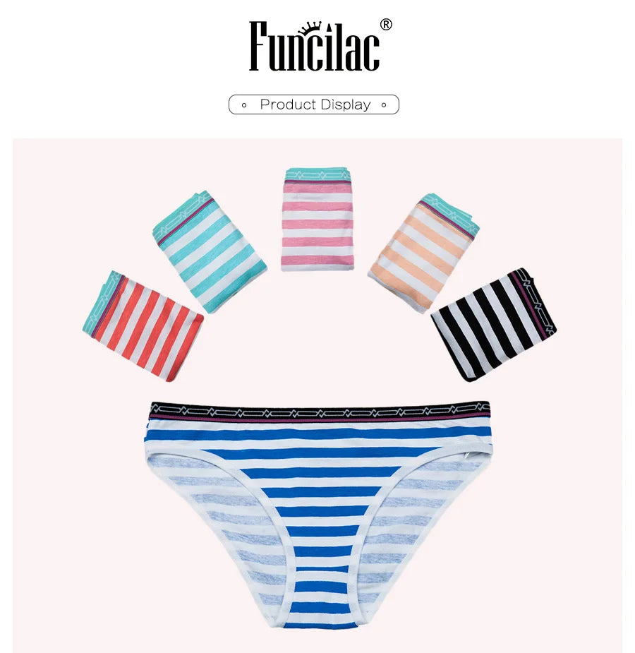 Sexy Panties for Women Female Underwear Bikini Cotton Crotch Briefs Lingerie Intimate Ladies Low Rise Waist Breathable FUNCILAC