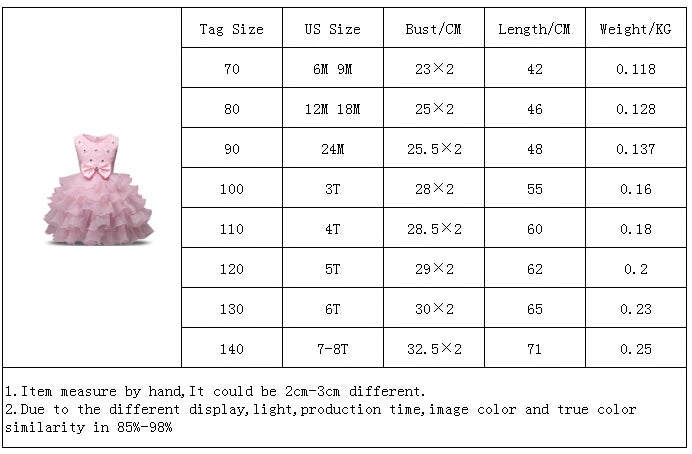 Girls Elegant Dresses Flower Tutu Cake Dress Baby Gown Vestidos Wedding Party Kids Clothes Birthday Ceremonial Baptism Ball Gown