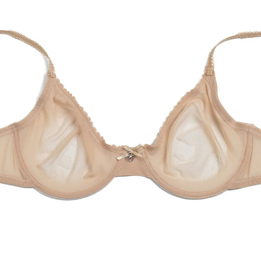 New Women Hollow bra see through sexy gauze mesh transparent ultra thin Bras B C D E F 75 80 85 90 95 100 US EU UK Dropshipping