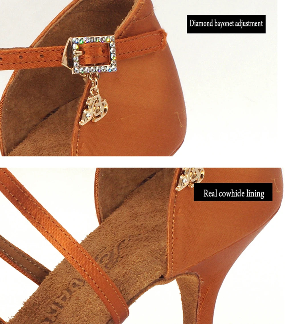 BD Latin Dance Shoes Authentic Female Soft-Soled Dancing Professional National Standard BDSALSA 216 Ballroom FREE BAG BDDANCE