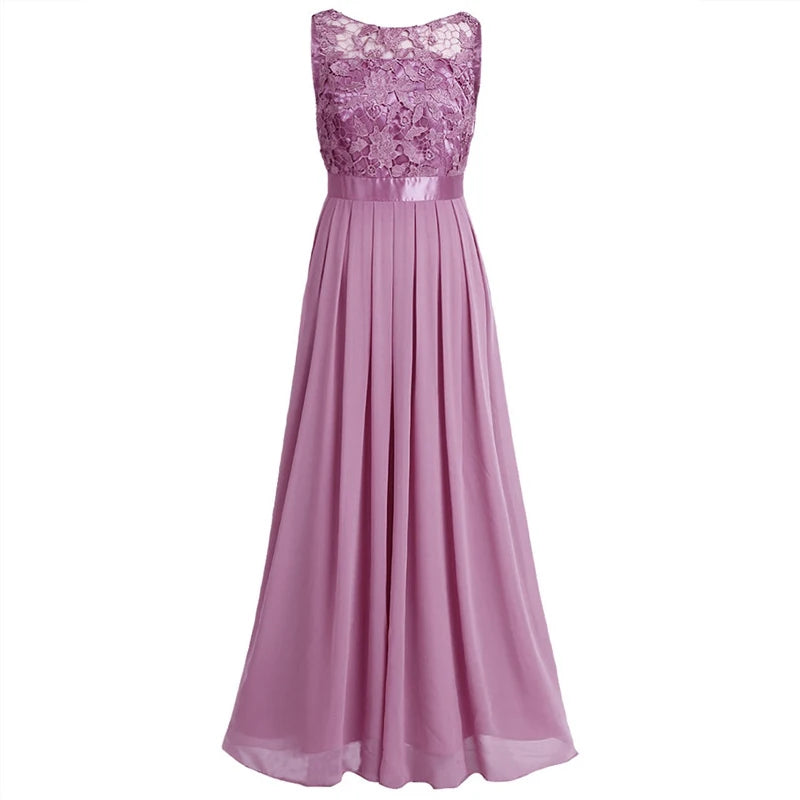 Wedding Party Dress Women Ladies Vestido De Fiesta Lace Embroidered Chiffon Bridesmaid Dresse Vening Pageant Formal Long Dress