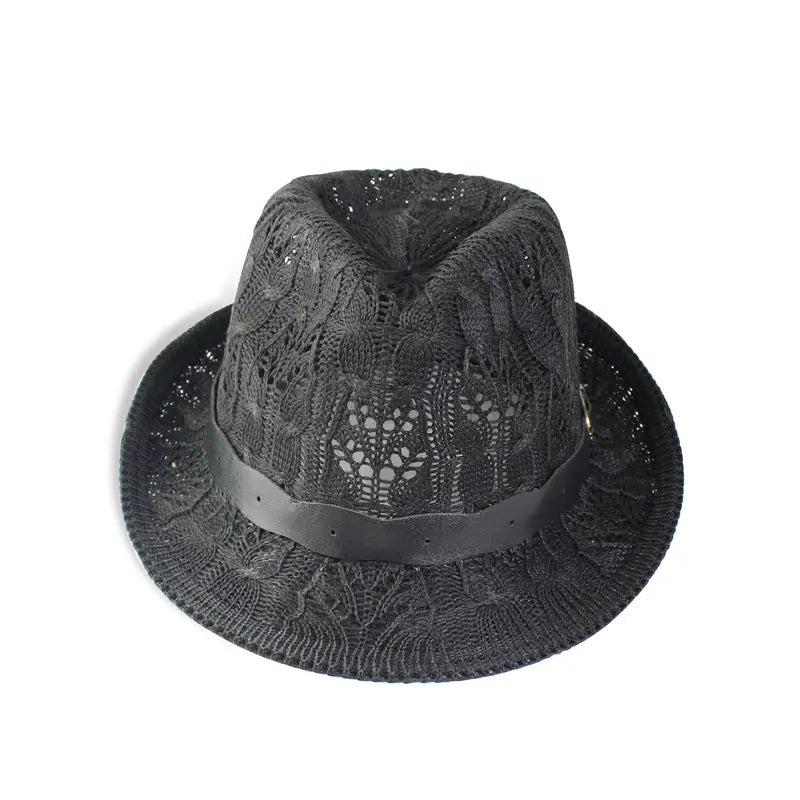 Hats for Women Female Hat Women's Girls Fedora Knitted Chapeu Feminino Autumn Summer Leather Buckle Sun Cap Fashion Jazz