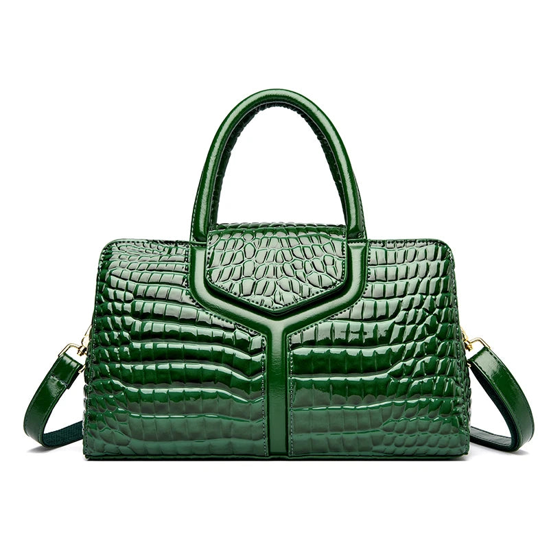 High Quality Designer Crocodile Pattern PU Leather Shoulder Bag for Women Fashion Top Handle Satchel Tote Handbag for Lady