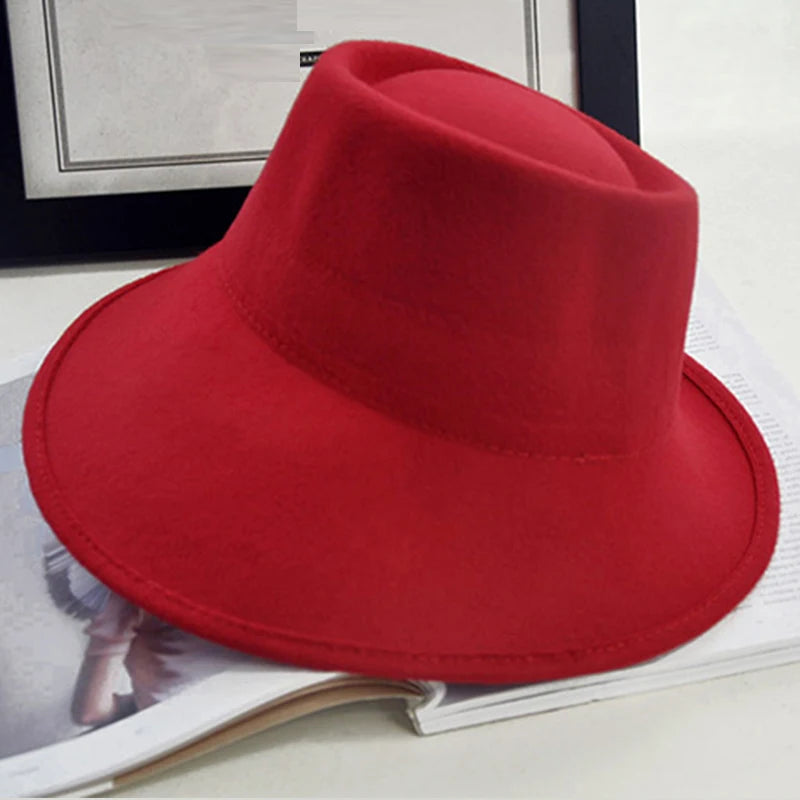 Elegant Women Felt Hat Ladies Winter Hats Wide Brim Fedora Special Tilt Asymmetrical Brim Wedding Church Party Hat Millinery Hat