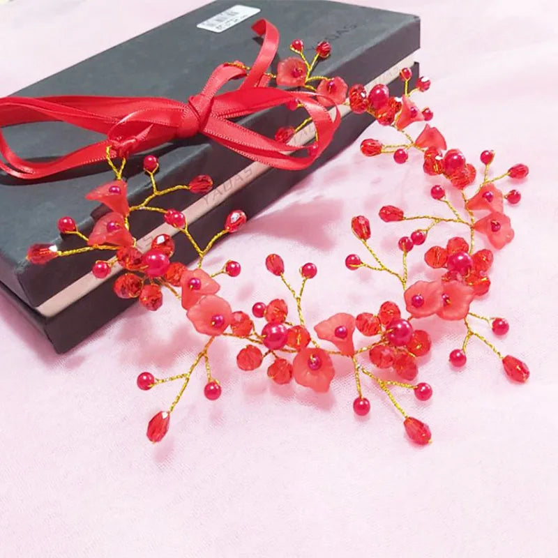 Headbands Bride Headpiece Tiaras Fashion Hair Jewelry Crystal Pearl Flower Bridal Wedding Hair Accessories For Women
