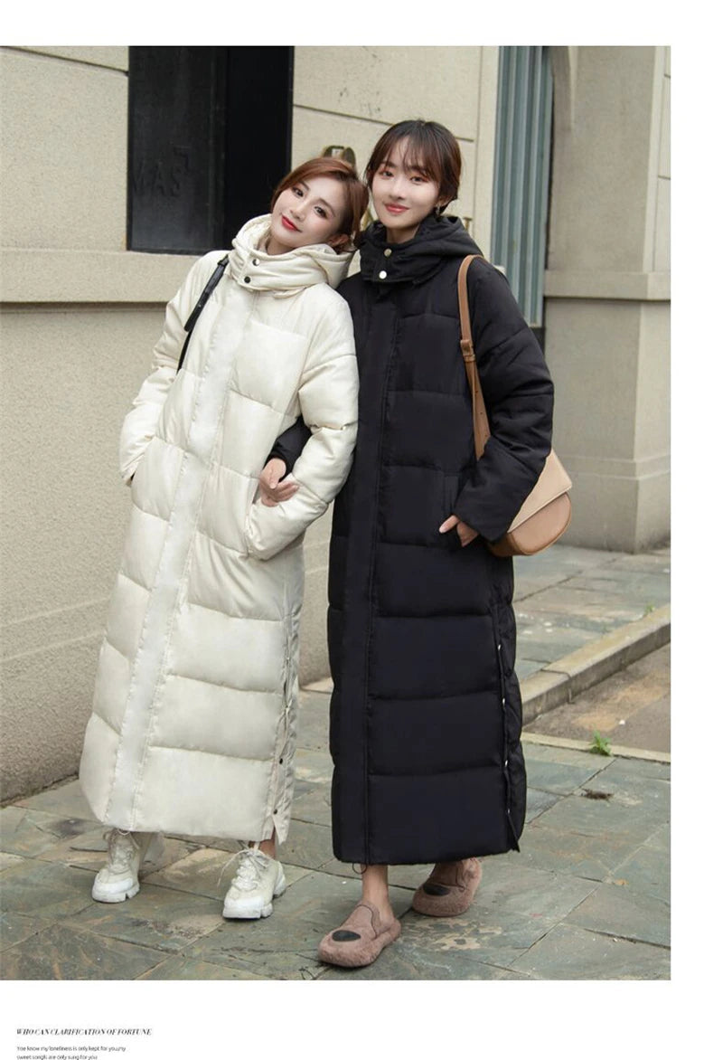 Winter Women Jackets Extra long Parkas Hooded Cotton Padded Female Coat High Quality Warm Outwear Womens Parka Winter Coats