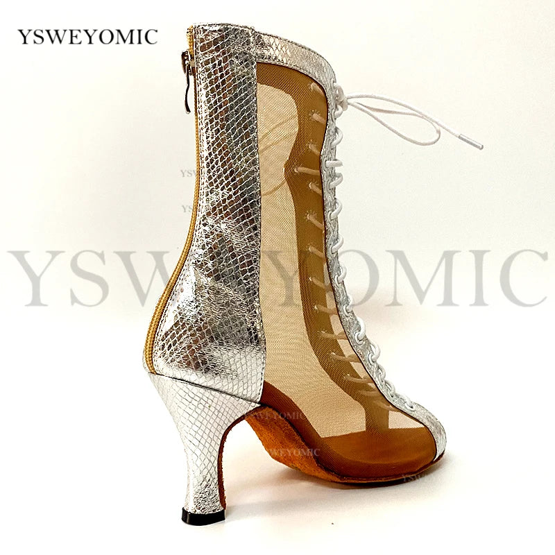 Bachata Dance Boot for Women High Quality thicker Insole Suede Outsole Latin Salsa Dance Shoes In High Heel 3inch