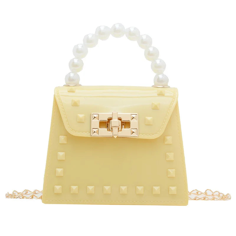 New Summer Fashion Handbag for Young Ladies Small Crossbody Bag with Pearl Chain