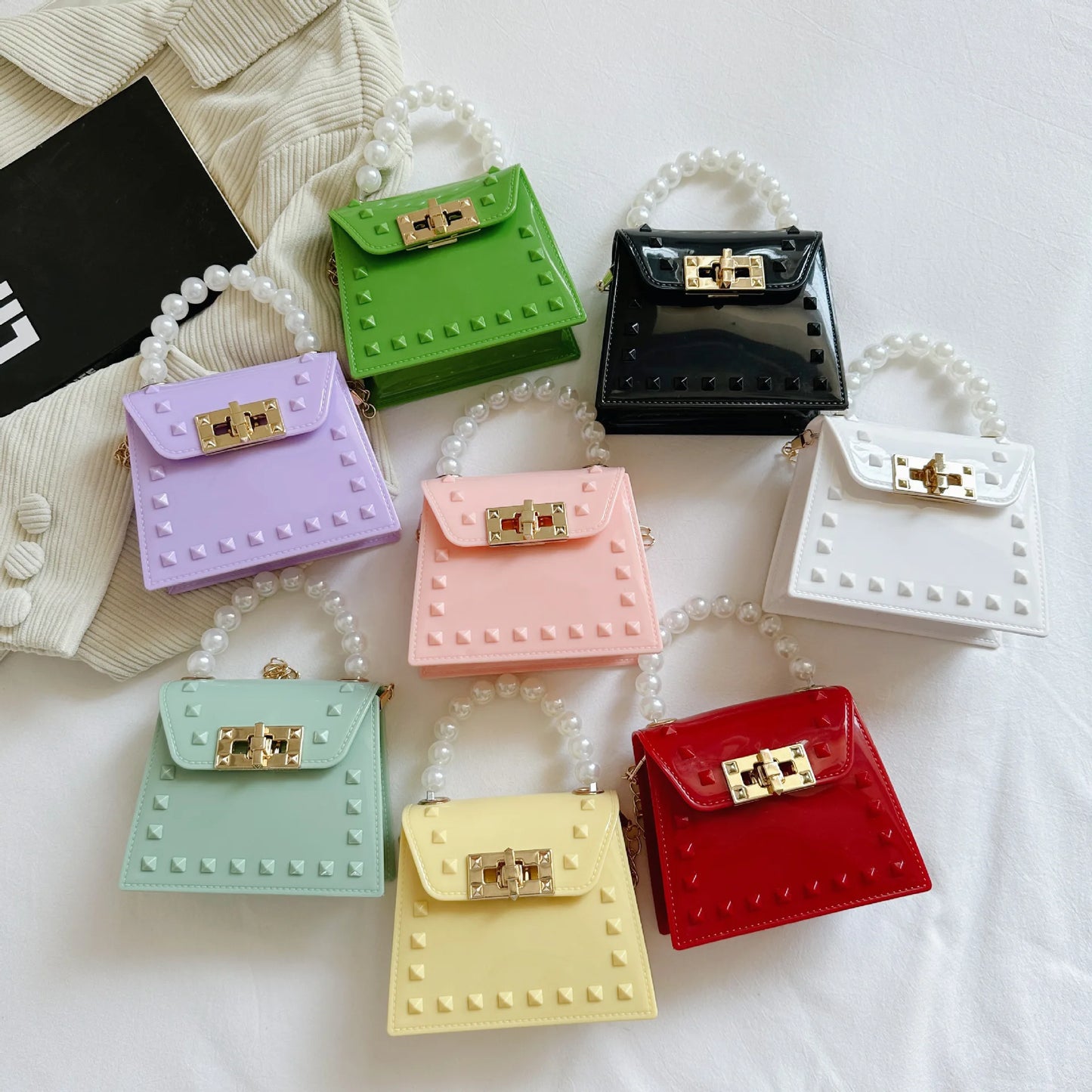 New Summer Fashion Handbag for Young Ladies Small Crossbody Bag with Pearl Chain