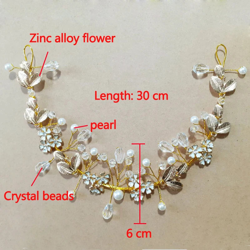 Headbands Bride Headpiece Tiaras Fashion Hair Jewelry Crystal Pearl Flower Bridal Wedding Hair Accessories For Women