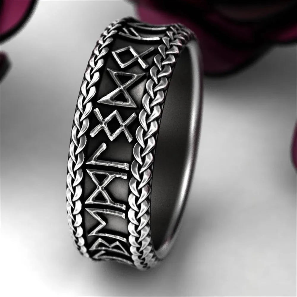 Vintage jewelry rune ring party cool accessories unisex unique gift motorcycle ring