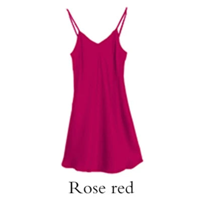 Sleeping dress 100% Real Silk Full slips nighties for women Long Camisole Chemise Bridesmaid mini dress V-Neck