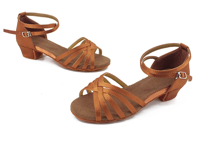 Latin Shoes for Girls Women Low Heel Latino Salsa Modern Ballroom Shoes Tango Salsa Rumba Latin Dance Shoes