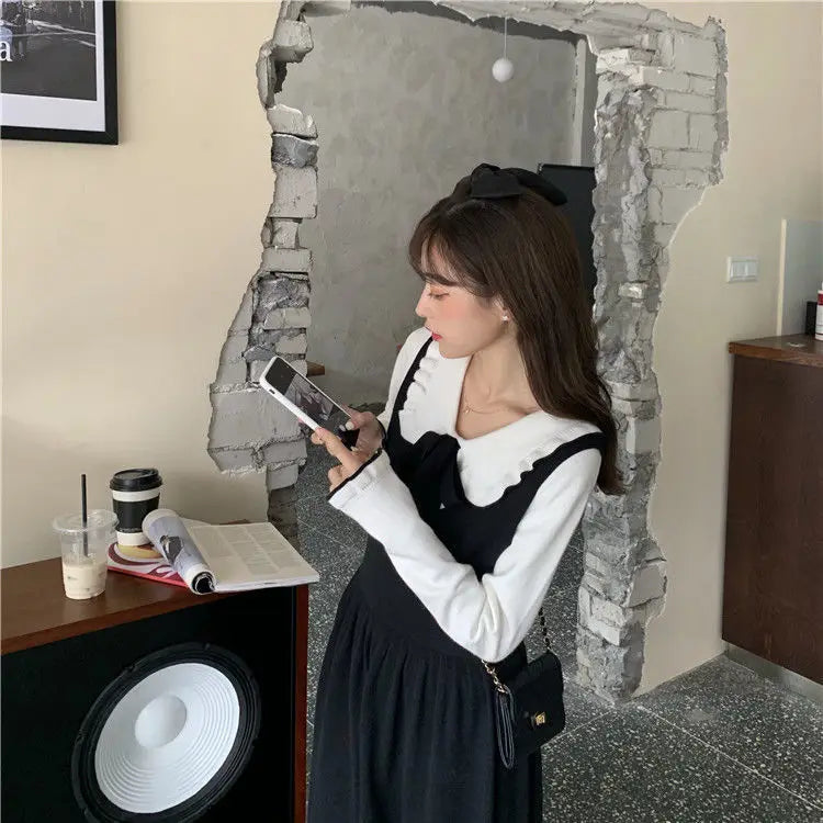 Woman Sweaters Femme Chandails Women's Doll Collar Knitted Top Sweater Autumn and Winter Pull Hiver