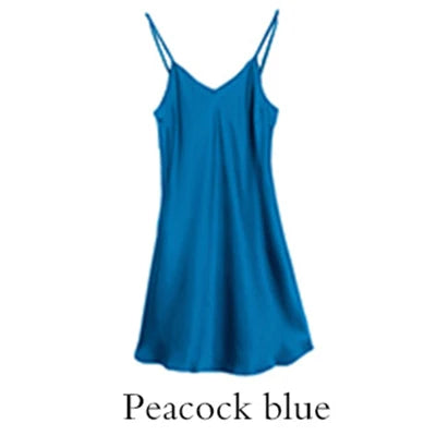 Sleeping dress 100% Real Silk Full slips nighties for women Long Camisole Chemise Bridesmaid mini dress V-Neck