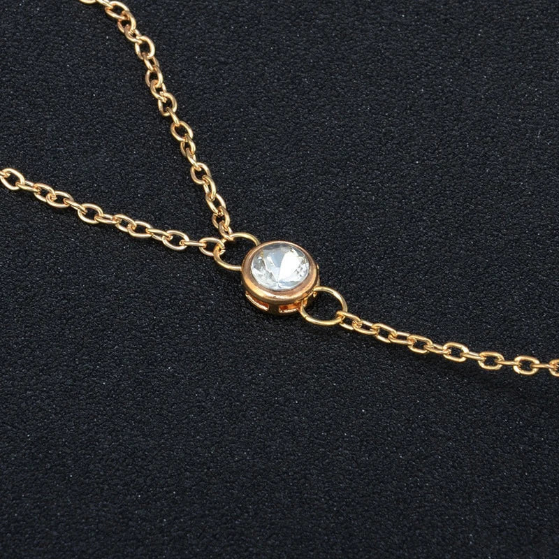 Gold Big Crystal Ring Bracelet For Women Wrist Chain Jewelry Hand Back Chain Fashion Bangles Female Arm Link Ornaments Gifts