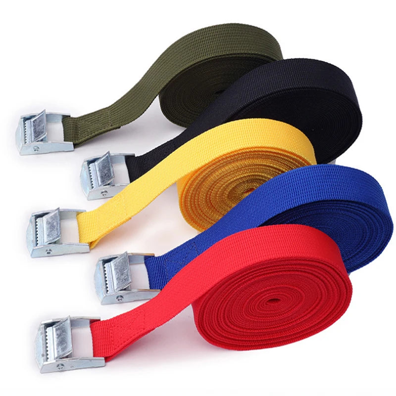 1M Buckle Tie-Down Belt cargo straps for Car motorcycle bike With Metal Buckle Tow Rope Strong Ratchet Belt for Luggage Bag
