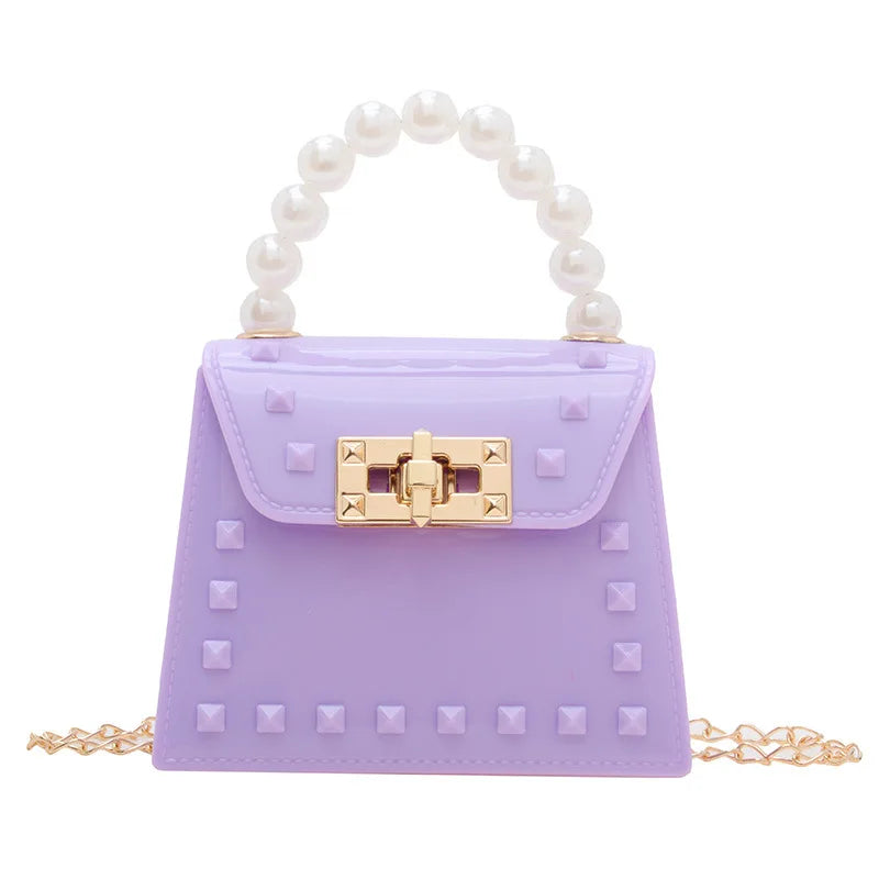 New Summer Fashion Handbag for Young Ladies Small Crossbody Bag with Pearl Chain
