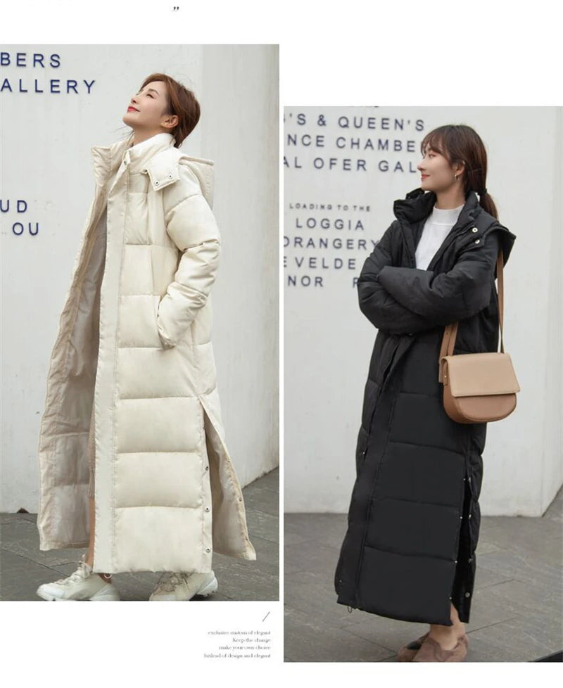Winter Women Jackets Extra long Parkas Hooded Cotton Padded Female Coat High Quality Warm Outwear Womens Parka Winter Coats