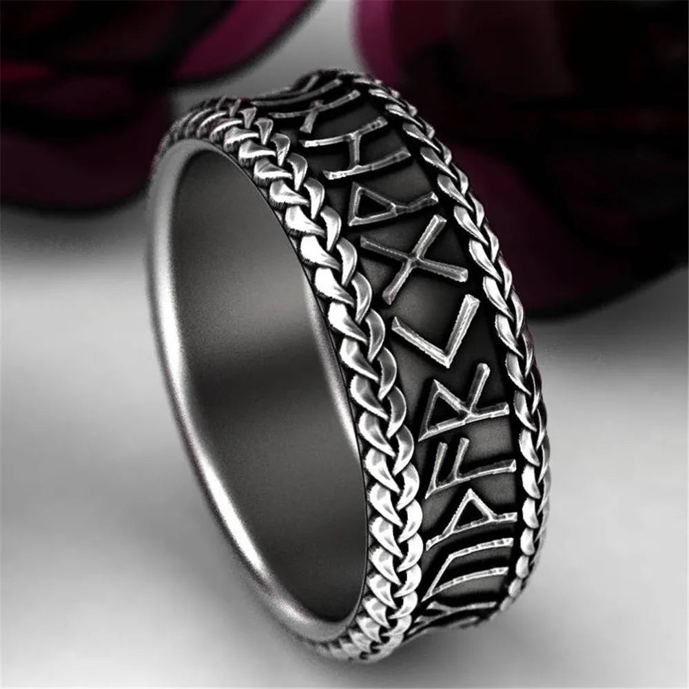 Vintage jewelry rune ring party cool accessories unisex unique gift motorcycle ring
