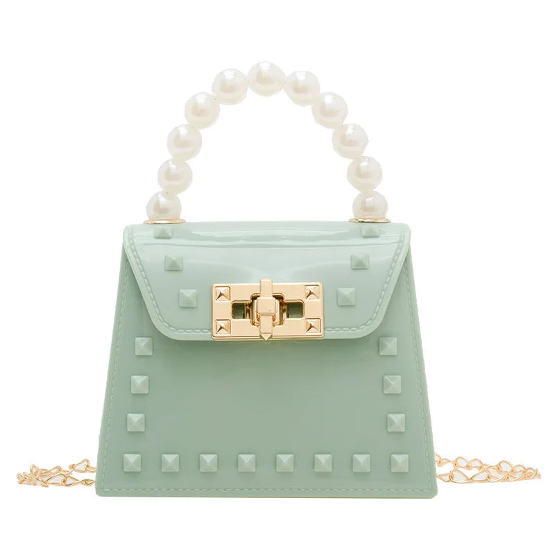 New Summer Fashion Handbag for Young Ladies Small Crossbody Bag with Pearl Chain