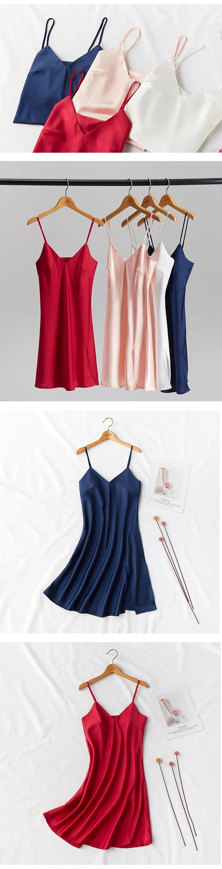 Sexy Silky Women Sleep Robe Strap Top Sleepwear V-Neck Nightdress Lady Home Wear Nightgown Bath Gown Sleepshirts Bathrobe M-XXL