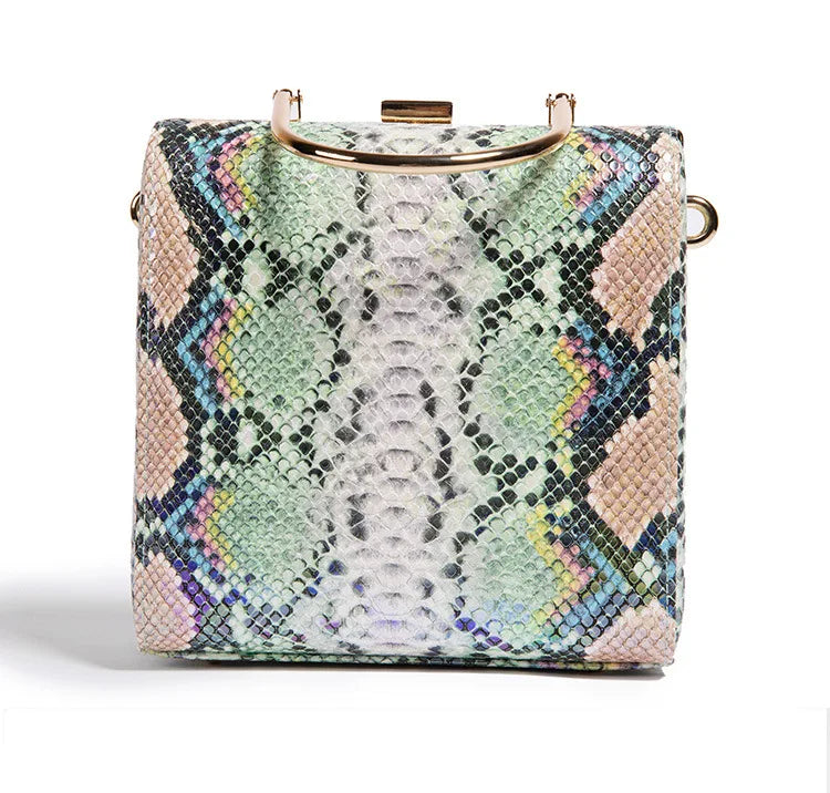 2021 Top Grade Designer Purse Famous Brands Polynesian Print Lady Bags Fashion Clutches Snake Skin Handbags for Women