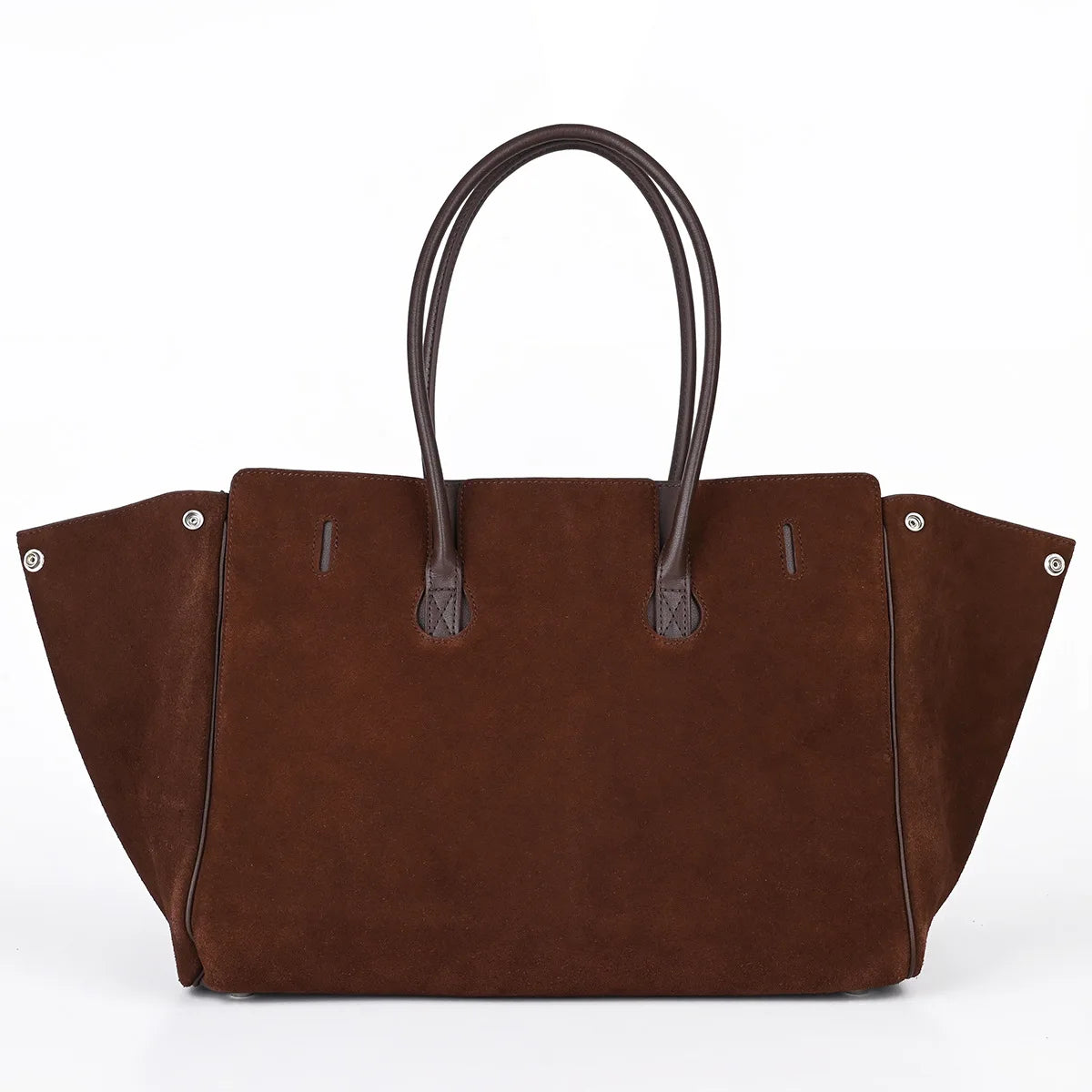 Designer Women's Large Capacity Genuine Leather Tote Handbag Neutral Style with Zipper Closure Portable for Motorcycle Use