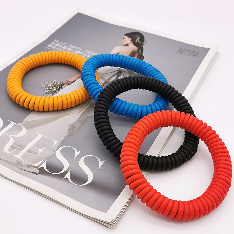 UKEBAY New Round Handmade Bangles For Women Rubber Bracelets 4 Colors Design Luxury Charm Bangles Birthday Gift Mom Punk Jewelry