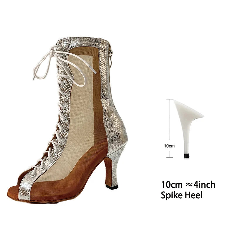 Bachata Dance Boot for Women High Quality thicker Insole Suede Outsole Latin Salsa Dance Shoes In High Heel 3inch