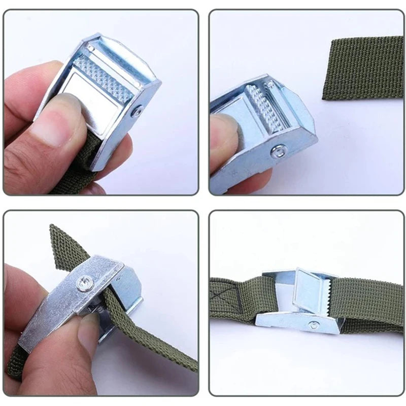 1M Buckle Tie-Down Belt cargo straps for Car motorcycle bike With Metal Buckle Tow Rope Strong Ratchet Belt for Luggage Bag