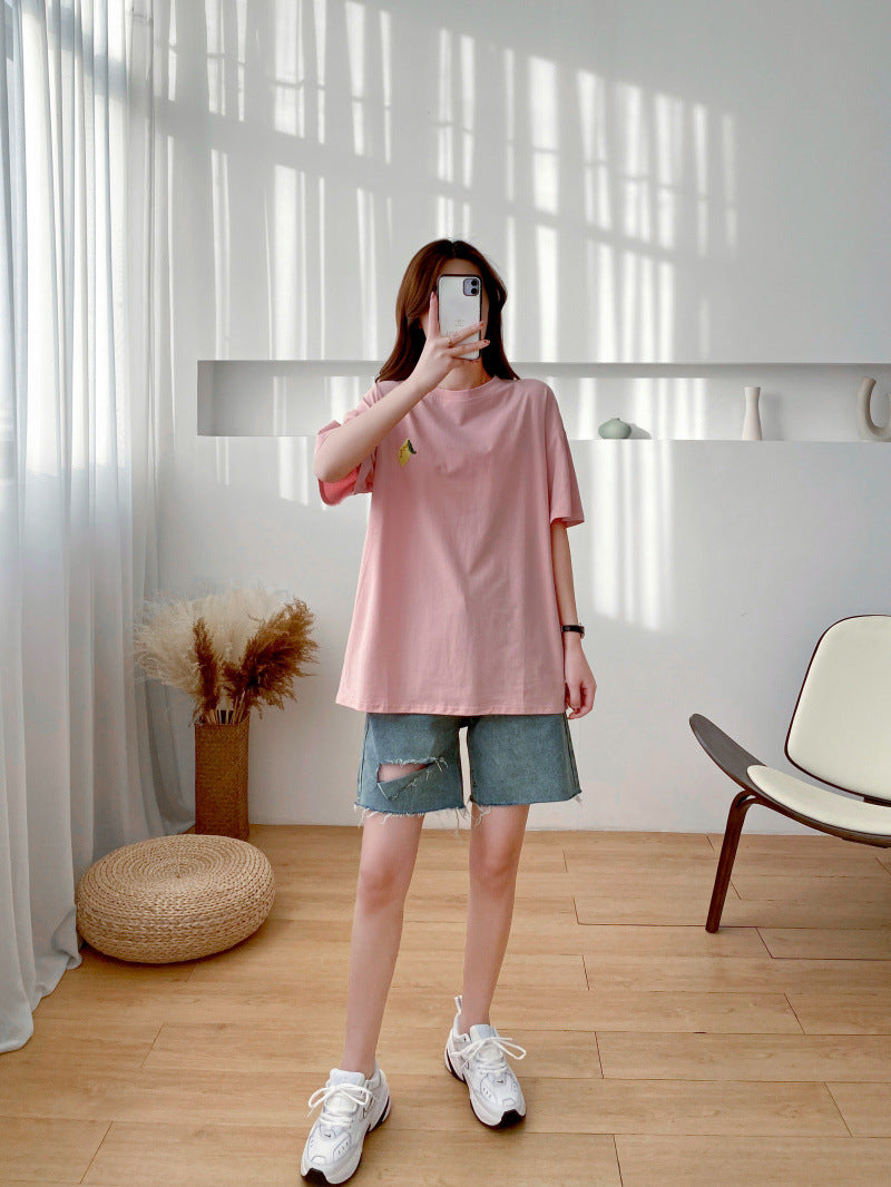 Maternity Nursing T-Shirt Top 98% Cotton Mother Nursing Tees Breastfeeding T Shirt for Pregnant Women Summer Pregnancy Top Wear