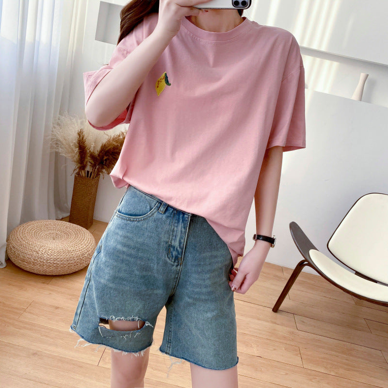 Maternity Nursing T-Shirt Top 98% Cotton Mother Nursing Tees Breastfeeding T Shirt for Pregnant Women Summer Pregnancy Top Wear