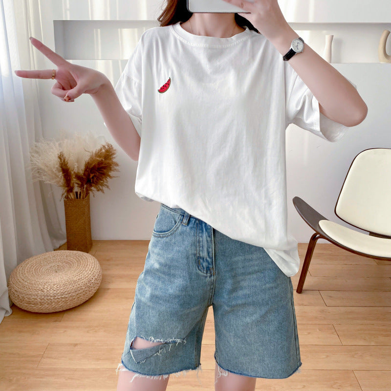 Maternity Nursing T-Shirt Top 98% Cotton Mother Nursing Tees Breastfeeding T Shirt for Pregnant Women Summer Pregnancy Top Wear
