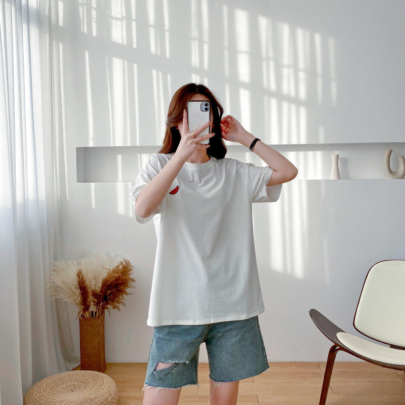 Maternity Nursing T-Shirt Top 98% Cotton Mother Nursing Tees Breastfeeding T Shirt for Pregnant Women Summer Pregnancy Top Wear