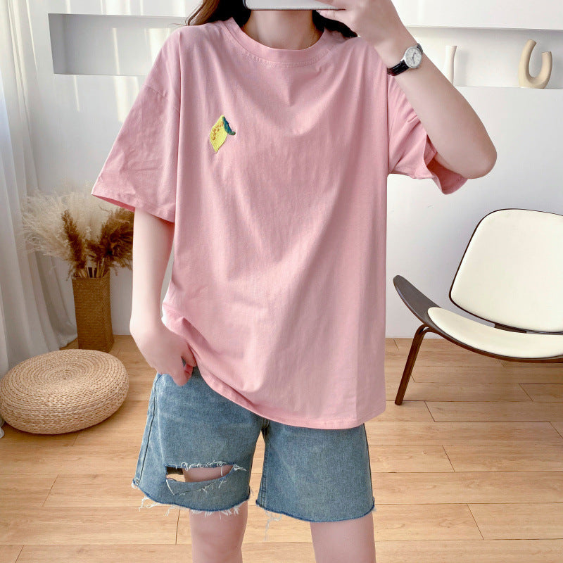 Maternity Nursing T-Shirt Top 98% Cotton Mother Nursing Tees Breastfeeding T Shirt for Pregnant Women Summer Pregnancy Top Wear