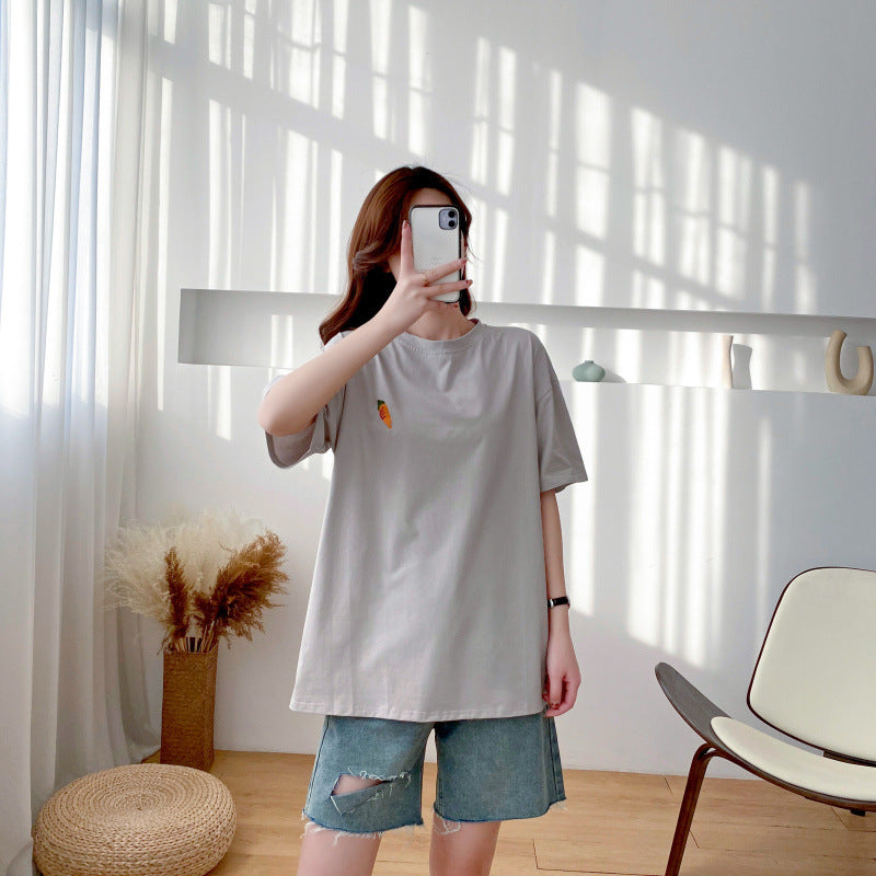 Maternity Nursing T-Shirt Top 98% Cotton Mother Nursing Tees Breastfeeding T Shirt for Pregnant Women Summer Pregnancy Top Wear